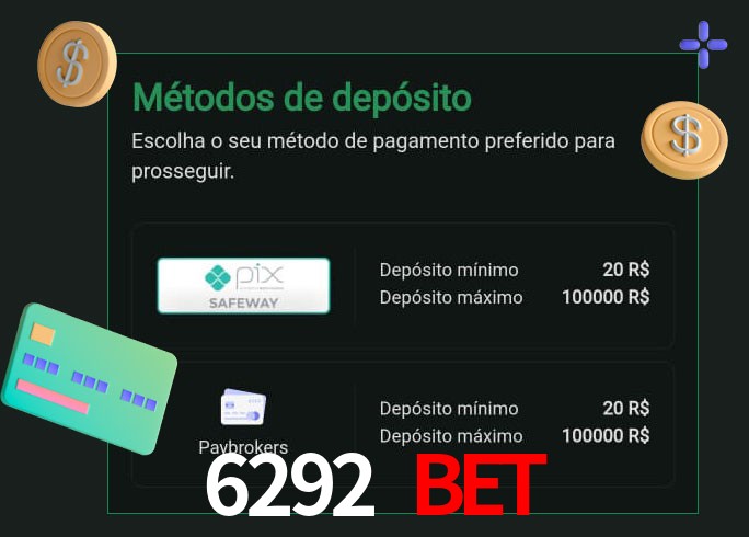 O cassino 6292 Bet oferece uma grande variedade de métodos de pagamento